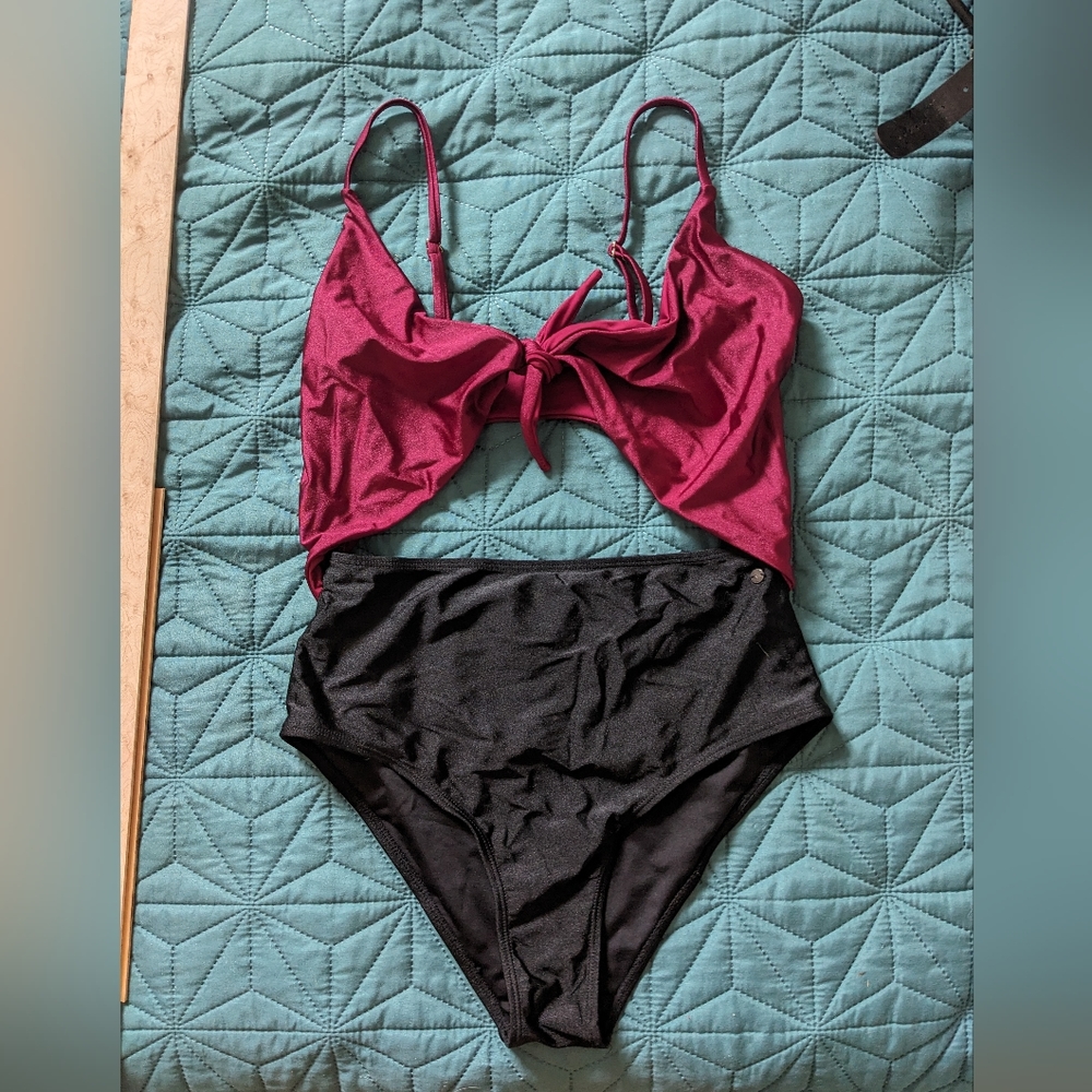 High waisted one piece bathing suit